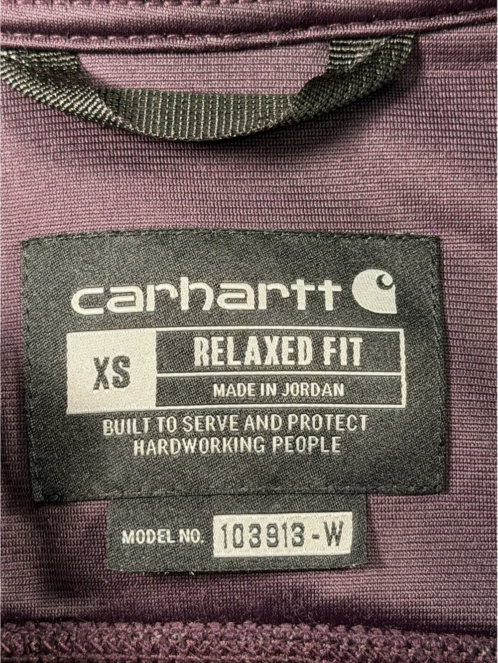 Carhartt XS Relaxed Fit Purple Fleece Jacket Made in Jordan